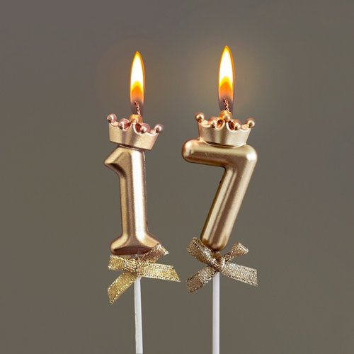 生日蜡烛数字高级银色蝴蝶结蛋糕插牌18岁30岁女神公主派对装扮