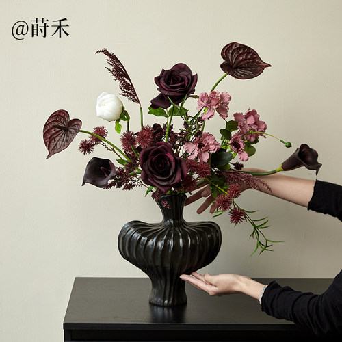 复古风仿真花玫瑰花束