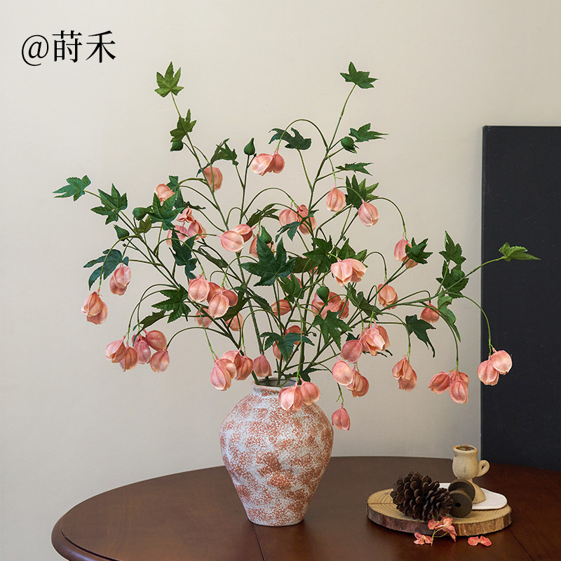 栾树果仿真花灯笼果客厅玄关摆件图片