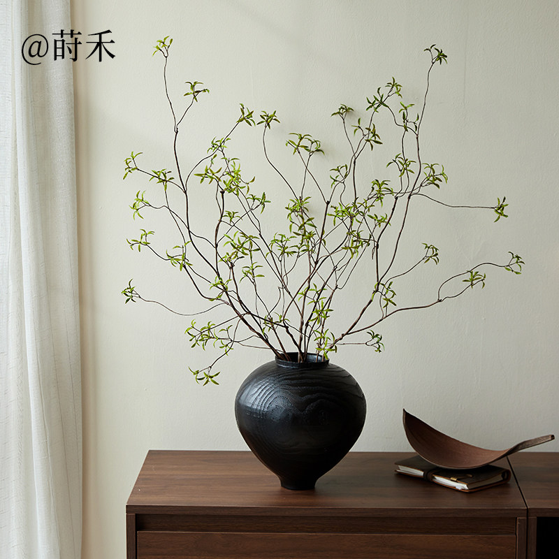 轻奢复古仿真南天竹客厅花瓶