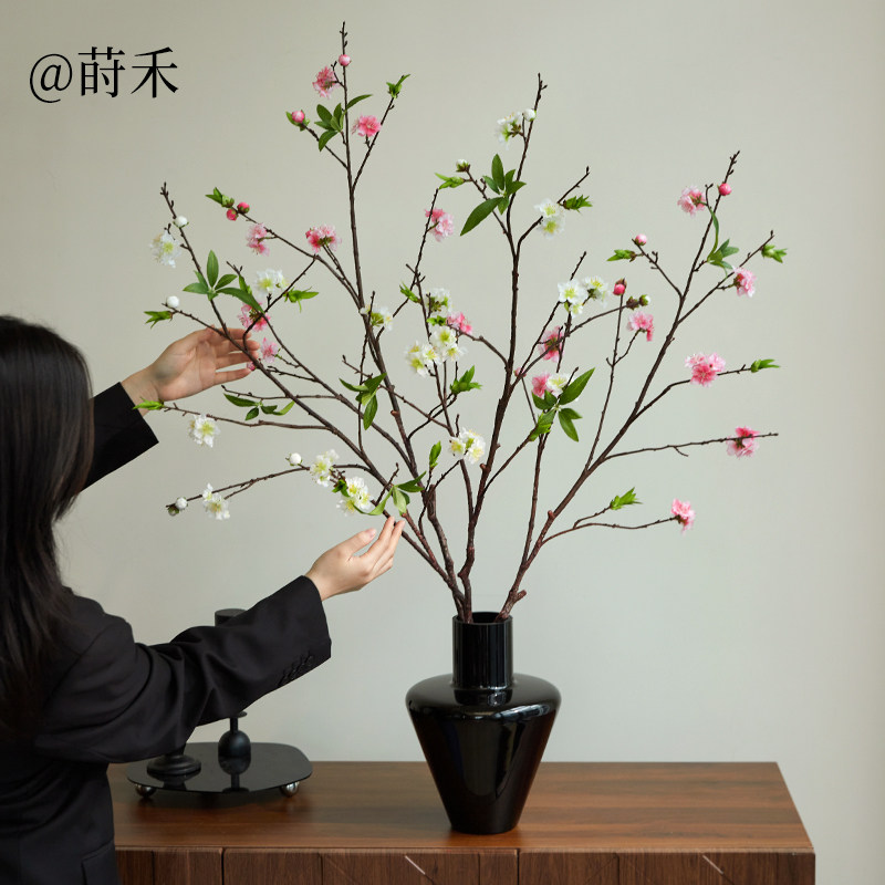 微灵桃花仿真白玉兰客厅摆件图片