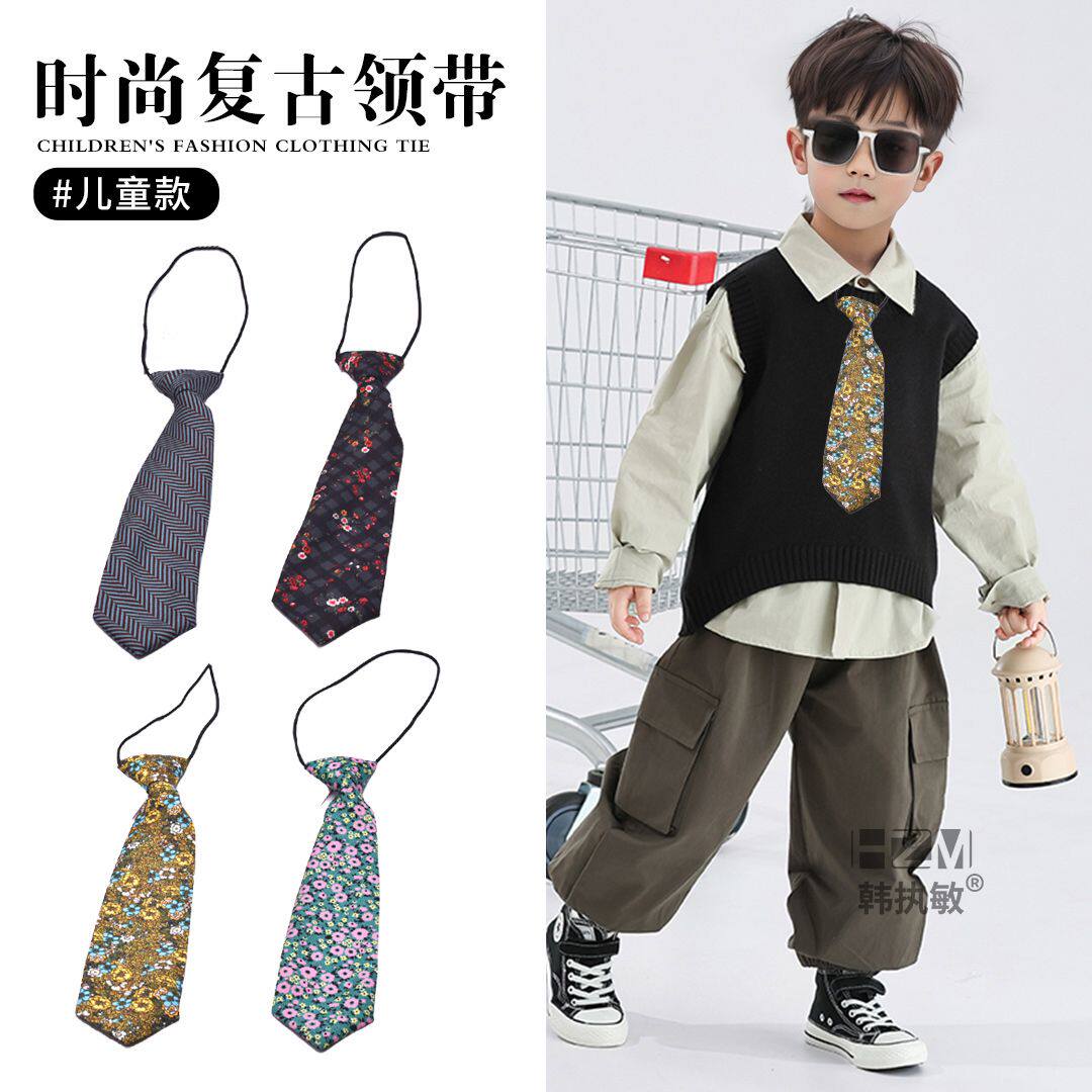 儿童领带痞帅风幼儿园男童