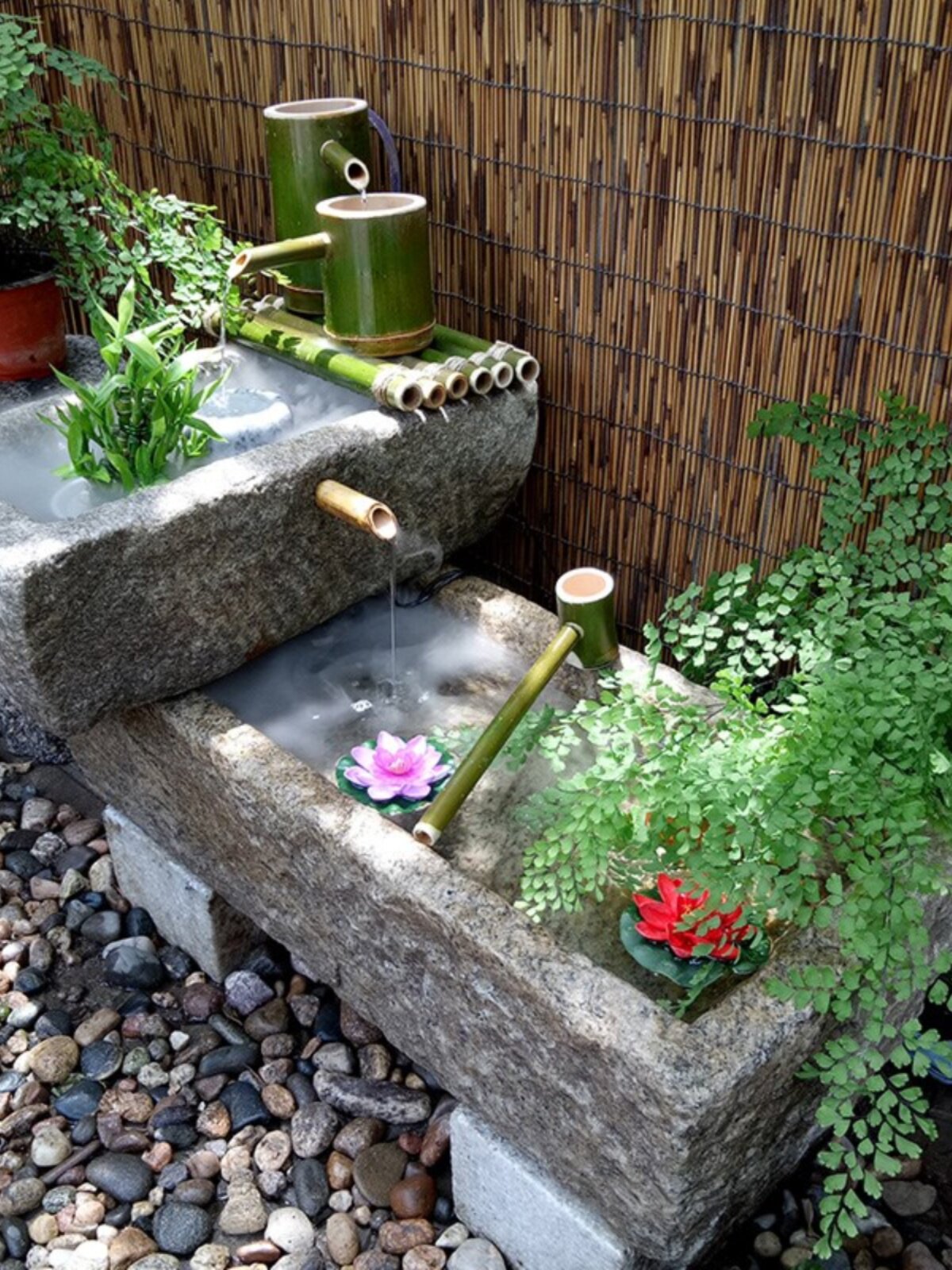 流水石槽石头花盆老鱼缸阳台水景旧水槽庭院户外摆件猪槽石盆组u.