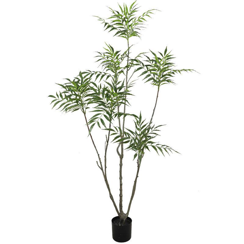 大型仿真绿植黄天竺树盆栽室内客厅端轻奢落地装饰级仿生植物