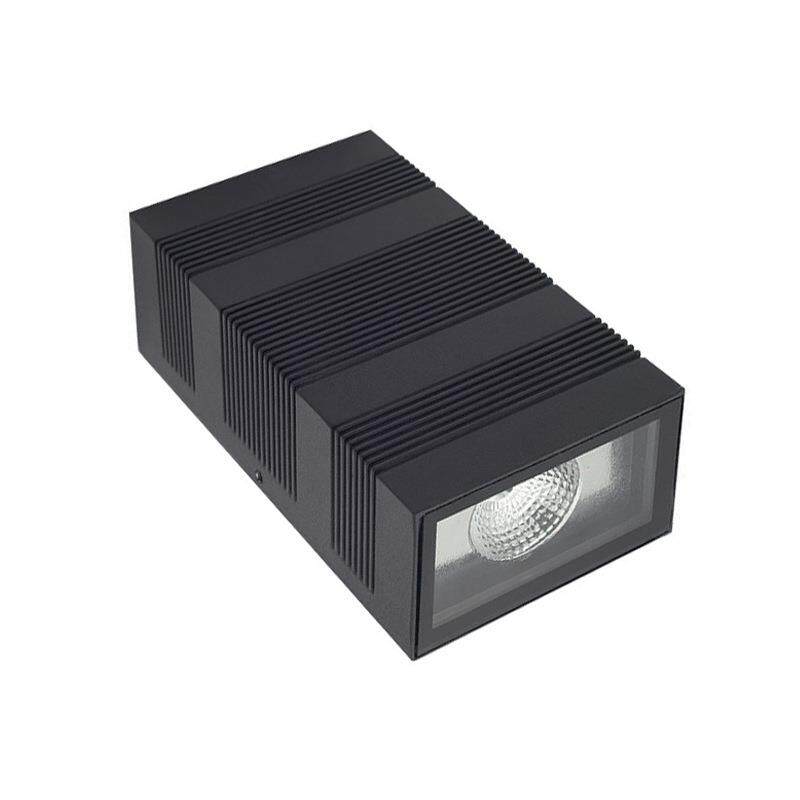 户外壁灯双头上下发光led庭院灯外墙壁挂简约方形铝材带条纹灯具