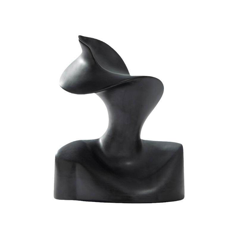 现代简约黑白抽象艺术品人像工艺品书房橱窗柜子内装饰品