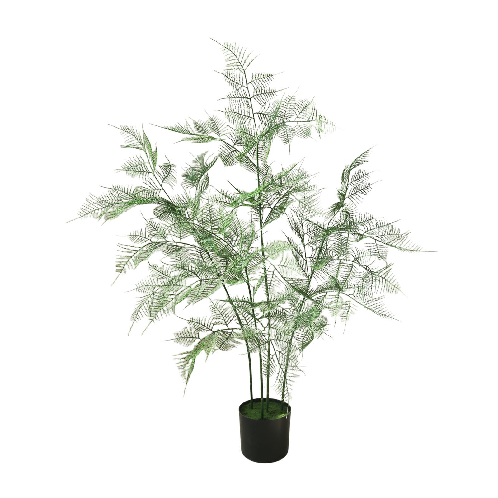 高端轻奢仿真绿植文竹落地盆栽客厅沙发边假植物室内摆件落地装饰