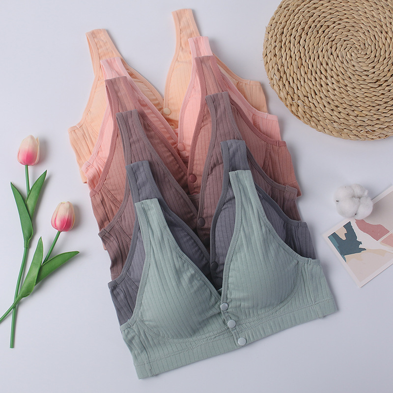 哺乳内衣产后喂奶可睡觉穿前开扣大码文胸产后喂奶聚拢背心