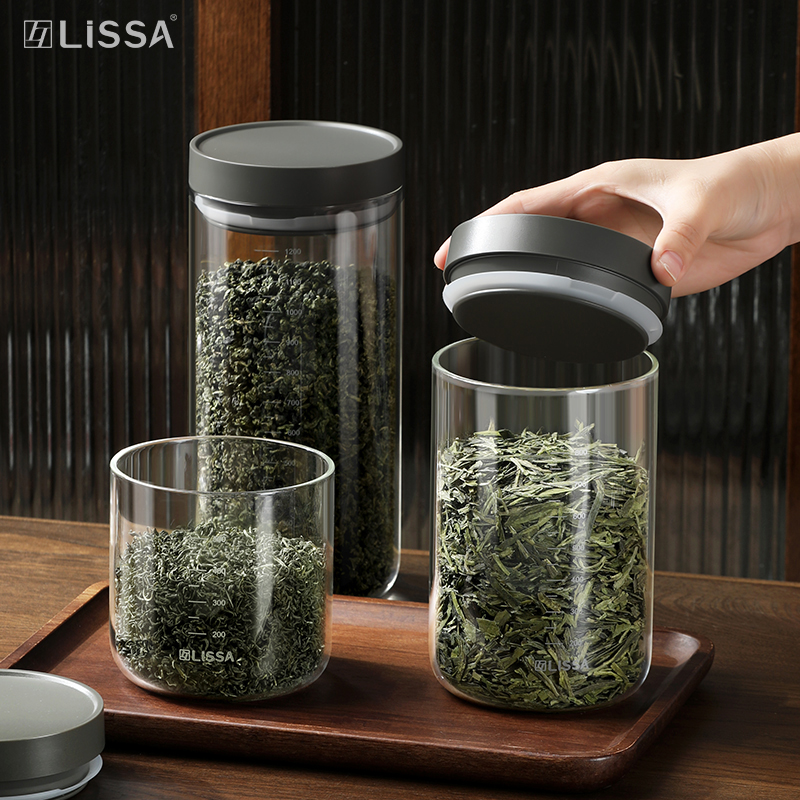 lissa玻璃现代简约微真空茶叶罐