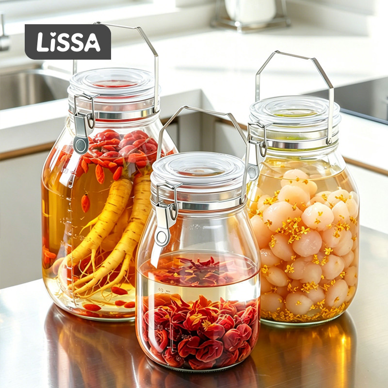 lissa日式青梅泡酒瓶专用玻璃瓶泡酒罐高档密封罐白酒药酒泡酒坛