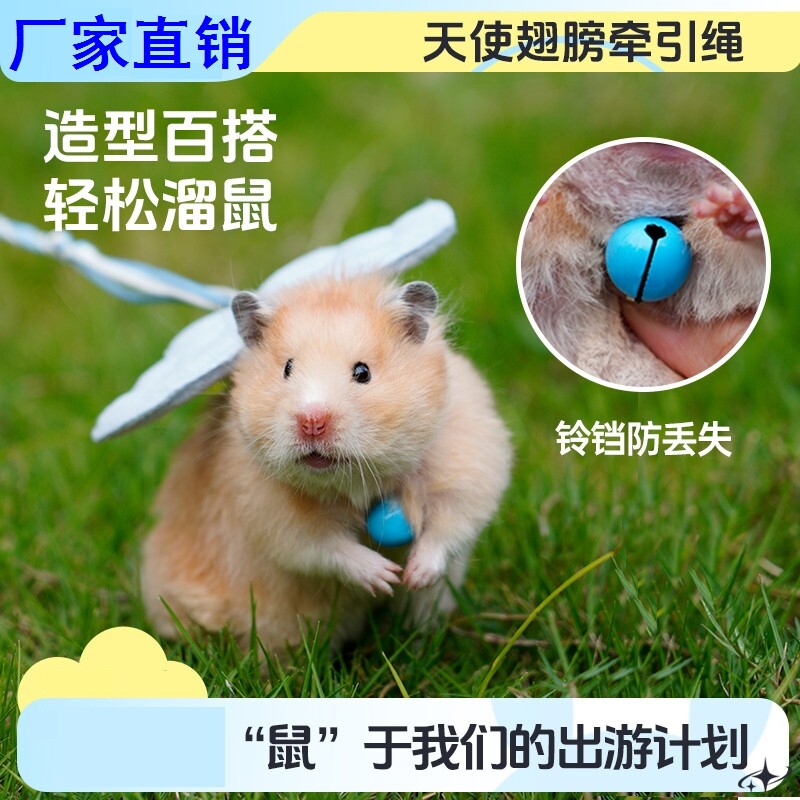 仓鼠外出牵引绳溜鼠绳金丝熊豚鼠兔子绳荷兰猪宠物外出绳子牵引绳