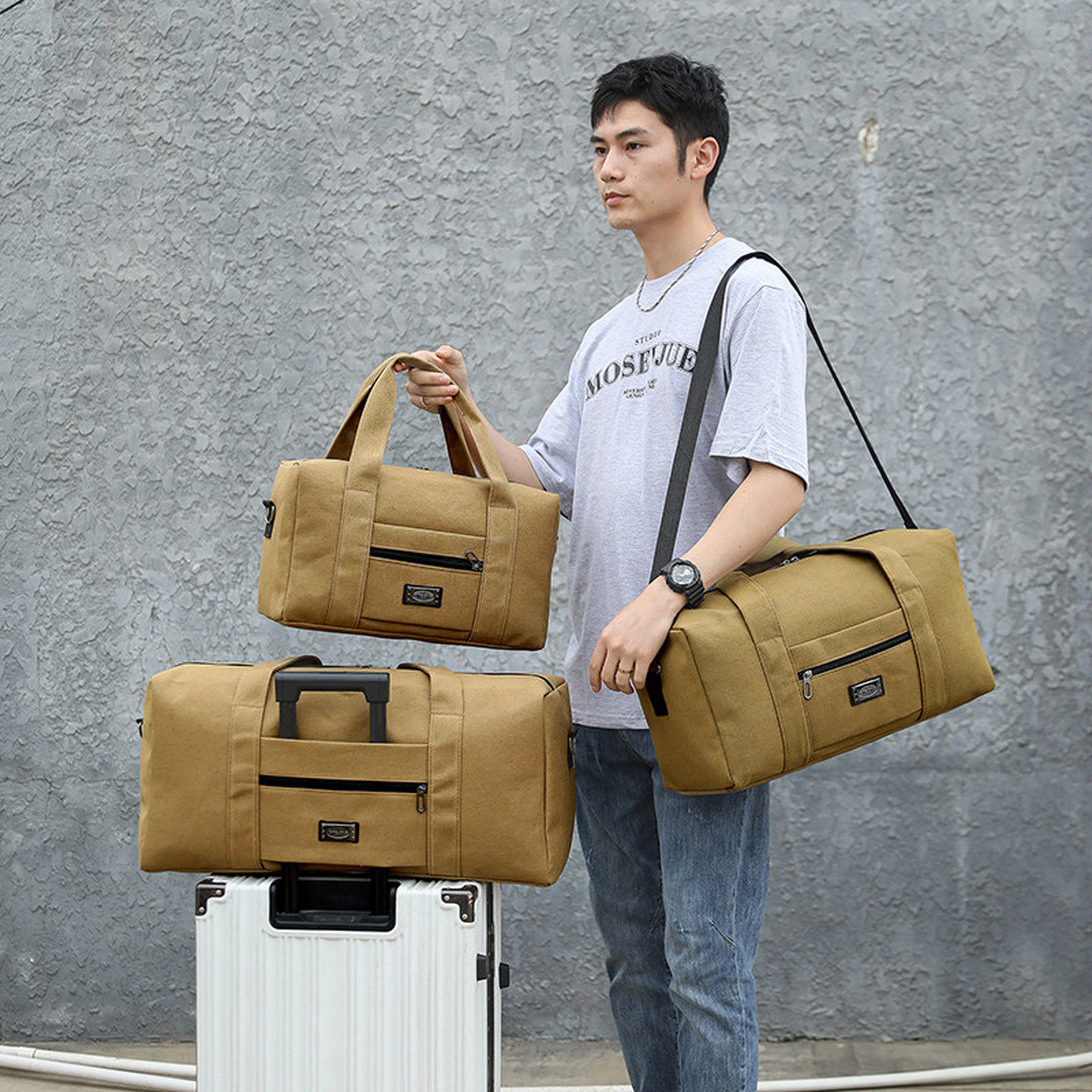 帆布袋大容量超大号特大旅行包结实耐磨厚实打工搬家装衣服收纳包