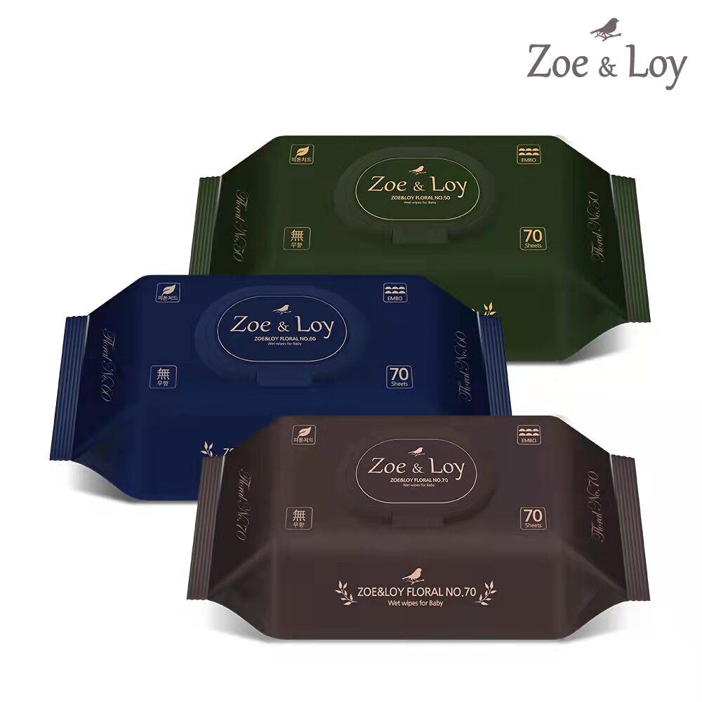 韩国原装进口婴儿手口湿巾 70抽加厚加大无香型宝宝湿巾纸10包