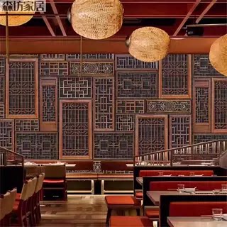 中国风包厢护墙板大堂装修集成板