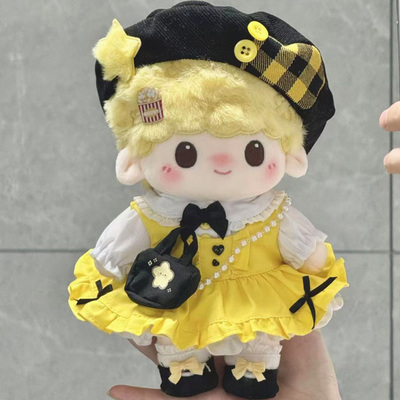 娃衣20cm厘米棉花娃娃衣服夏日满星公主裙套装毛绒玩偶换装校园风