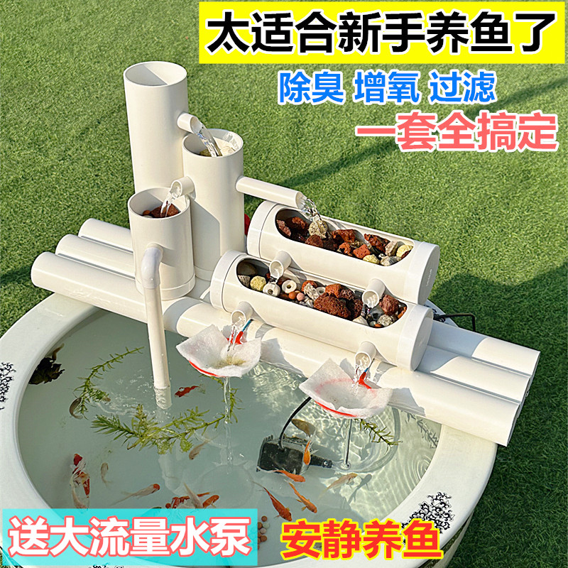 鱼缸自动增氧过滤免换水静音吸便