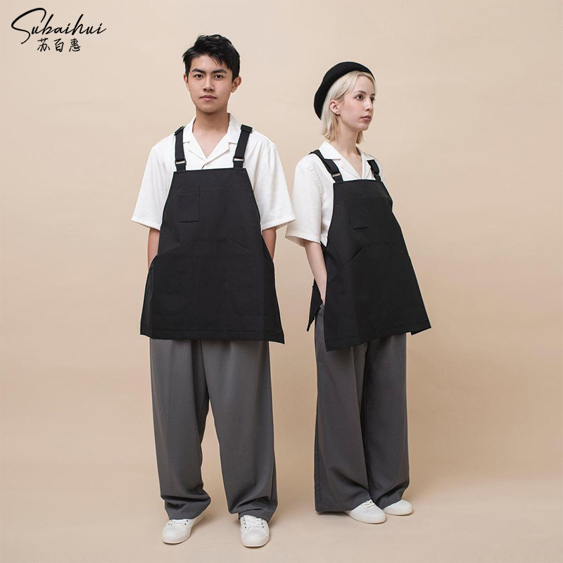 围裙男防水防油定制印logo罩衣咖啡师美甲店奶茶店甜品店工作服女
