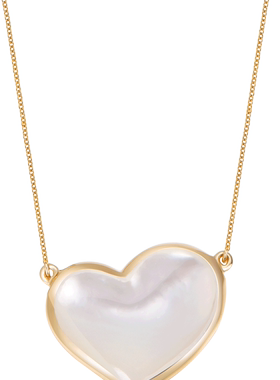 piara 新款欧美天然贝母女圆形心形简约项链NK34068