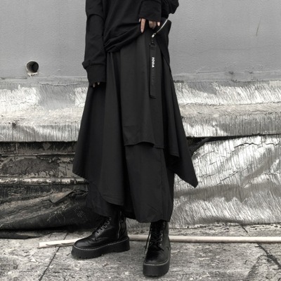 不规则半身裙不规则中长款山本风