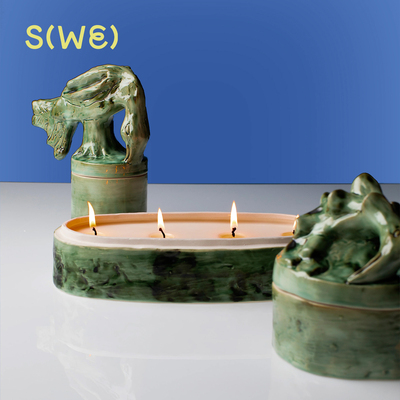 SERAX带盖陶罐大豆蜡香氛蜡烛