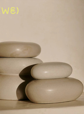 丹麦 Fermliving Pebble Box 叠石盒 鹅卵石盒收纳盒陶瓷装饰摆件