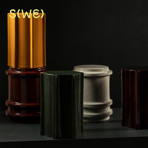 比利时Serax Pawn stool 曲线雕塑设计感边几墩子陶瓷艺术