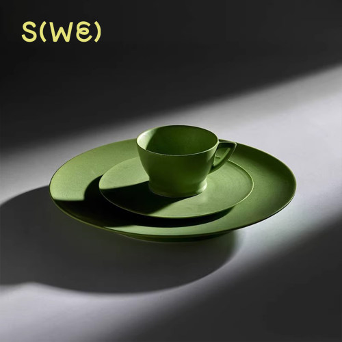 比利时SeraxRa抹茶绿陶瓷餐具