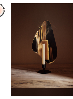 丹麦Audo Flambeau系列桌面墙面黄铜烛台金属雕塑感装饰北欧设计