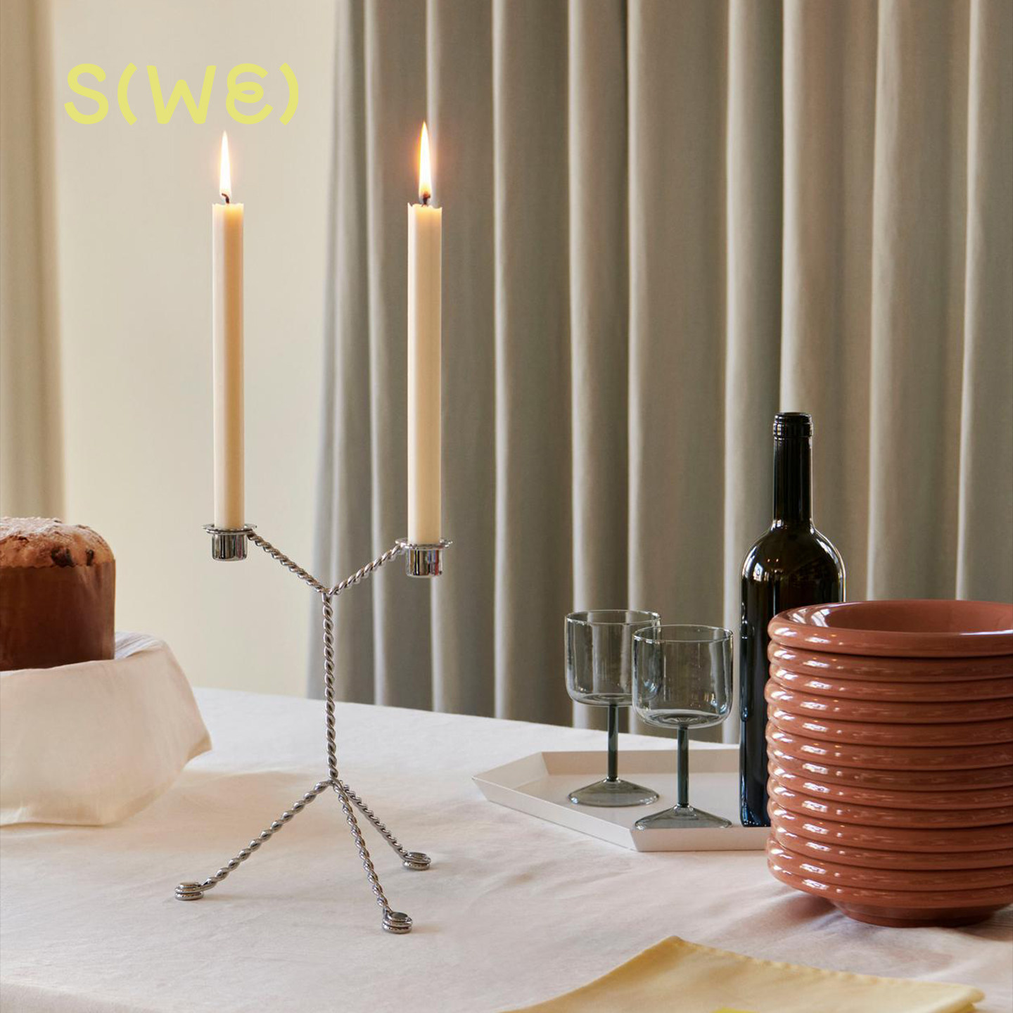HAY Wire Candleholder烛台 钢 摆件金属双层支状烛台 简约设计