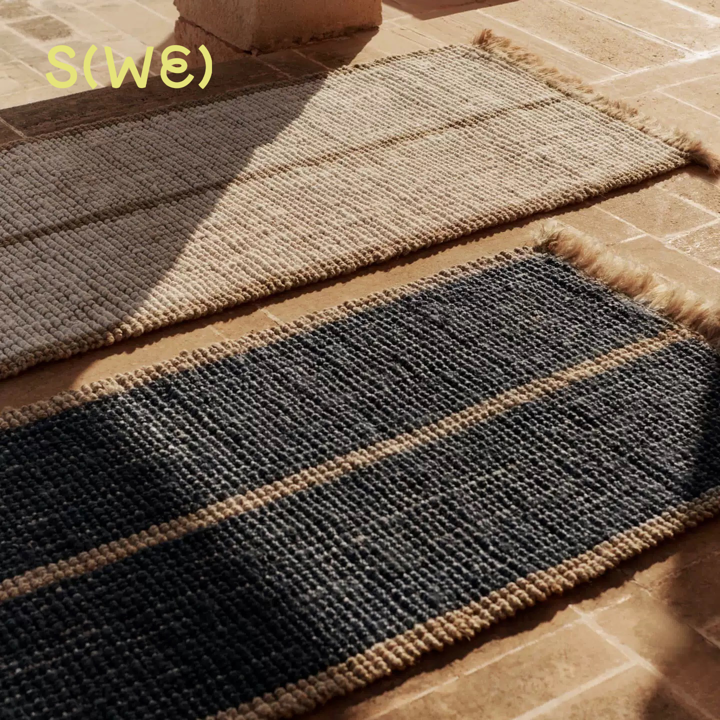 fermliving客厅卧室地毯黄麻流苏