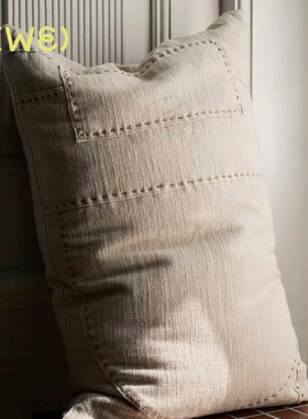 丹麦Fermliving Darn Cushion Cover 抱枕套拼布细节手工缝制靠垫