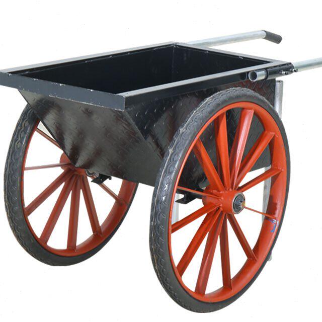 手推翻斗车养殖人力推土车双轮搬运车黑色小号可定制g4528