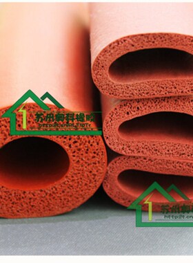 红色硅胶发泡管 耐高温矽胶海绵管 20*40mm大号保温管 低密度