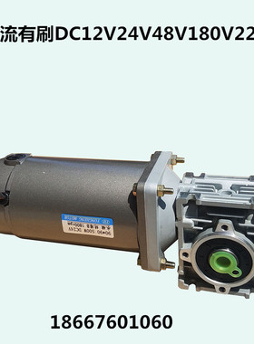 直流有刷电机涡轮蜗杆减速机马达160W350W500W DC12V24V200V220V