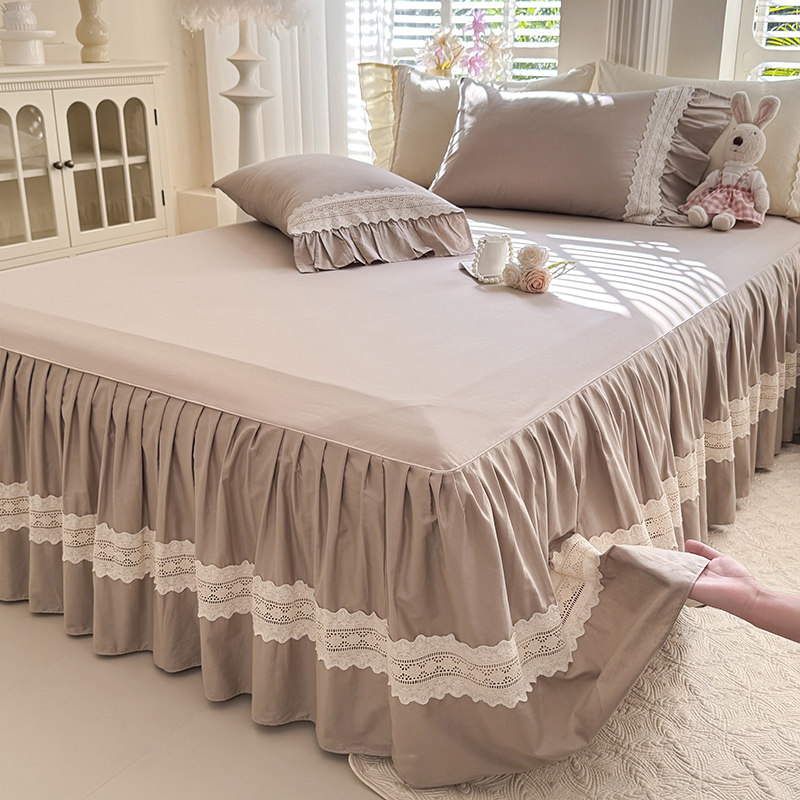 公主风床罩床裙单件纯棉100全棉2026新款遮丑下摆床套床单带裙边