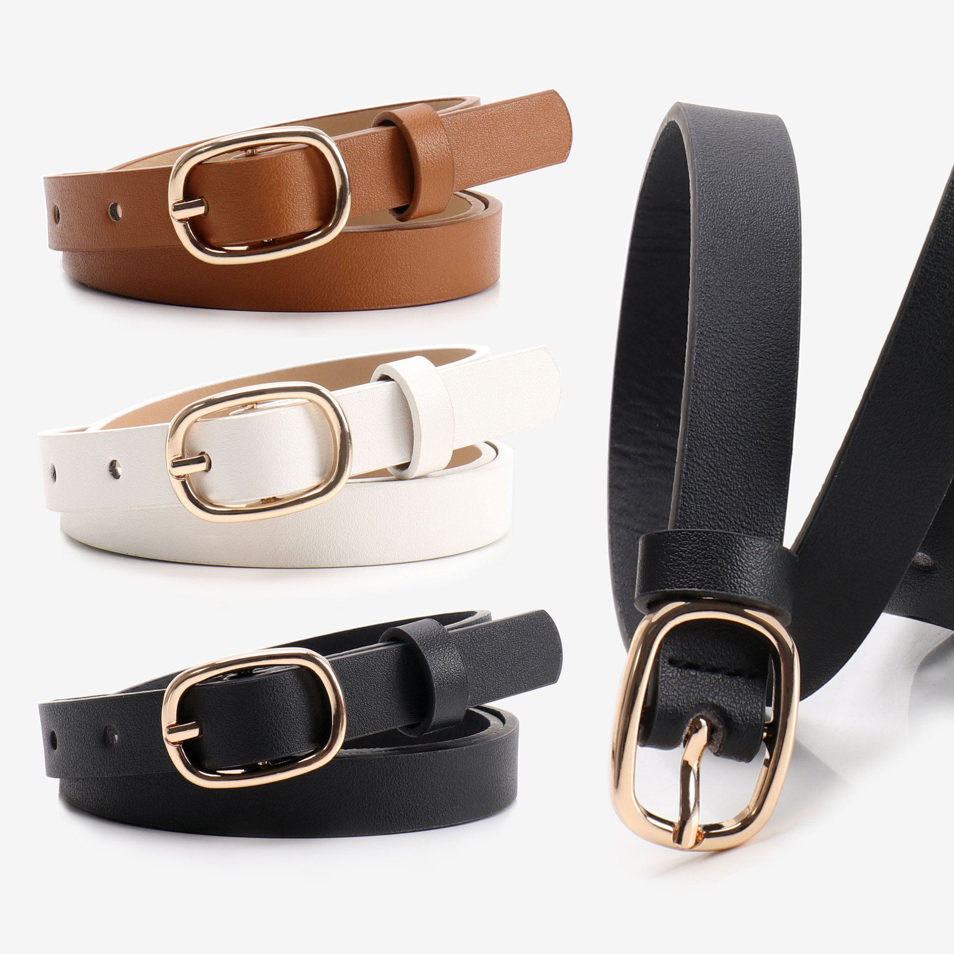 2026春夏椭圆针扣多色腰带女搭配牛仔裤连衣裙装饰高级感女式皮带