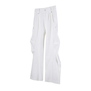 「OCEANBACCA」AW22 Pt.1侧廓形波浪褶皱结构拉链休闲宽松工装裤