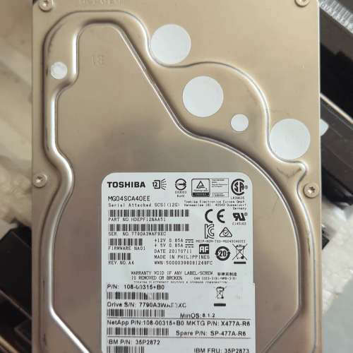 MG04SCA40EE 4TB 3.5寸 SAS接口 台式机