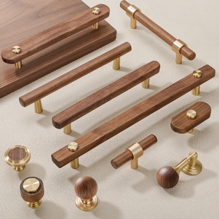 中古风柜门拉手胡桃木复古实木仿古抽屉家用家具橱柜衣柜门把手