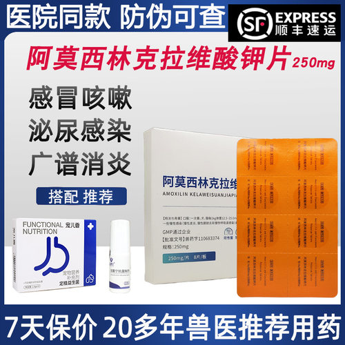 阿莫西林克拉维酸钾片250mg狗猫