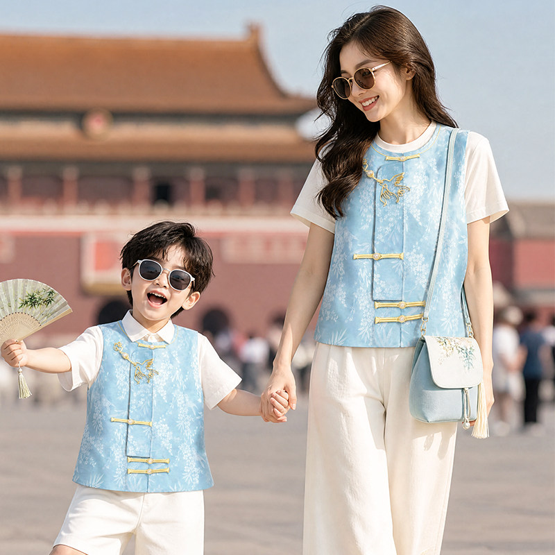 2026新款亲子新中式马甲唐装图片