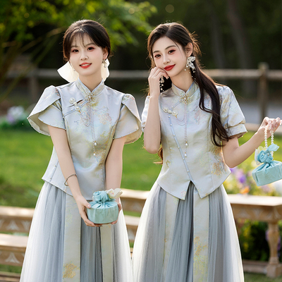 中式伴娘服女2025新款小个子