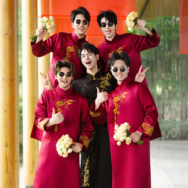 伴郎服中式兄弟装结婚礼服男士中国风相声服旗袍唐装兄弟团伴郎服,男装,其他民族服装,淘宝优惠券,粉丝福利购,淘宝优惠卷
