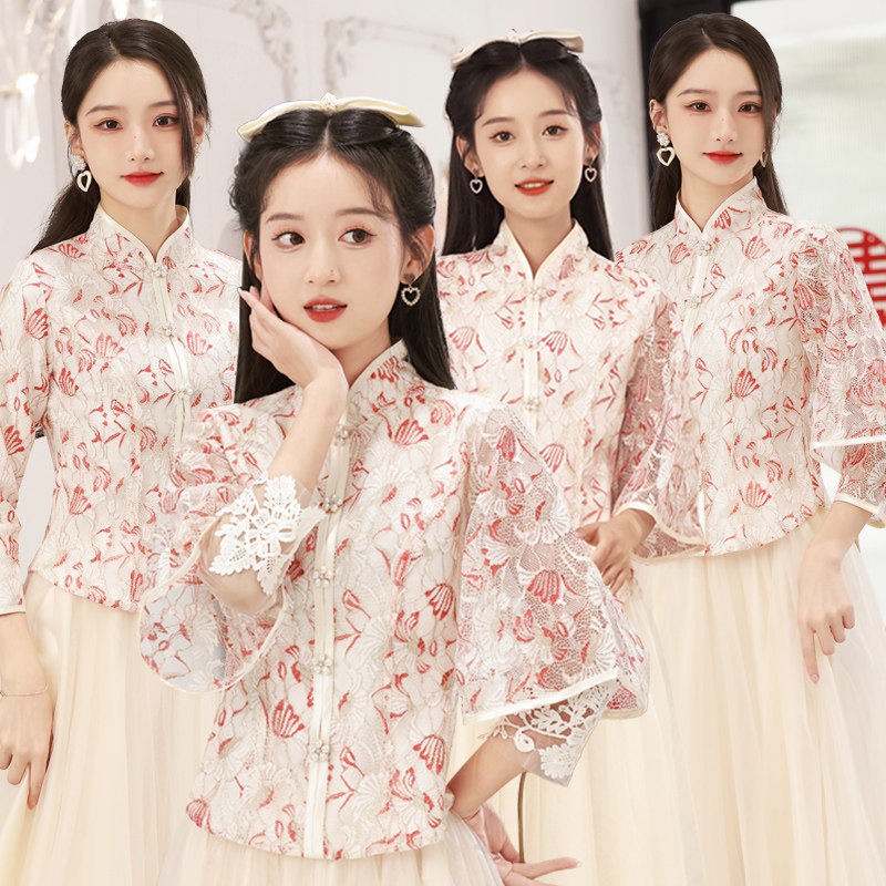 中式伴娘服女2026新款小个子结婚礼服旗袍显瘦高级感姐妹裙伴娘团