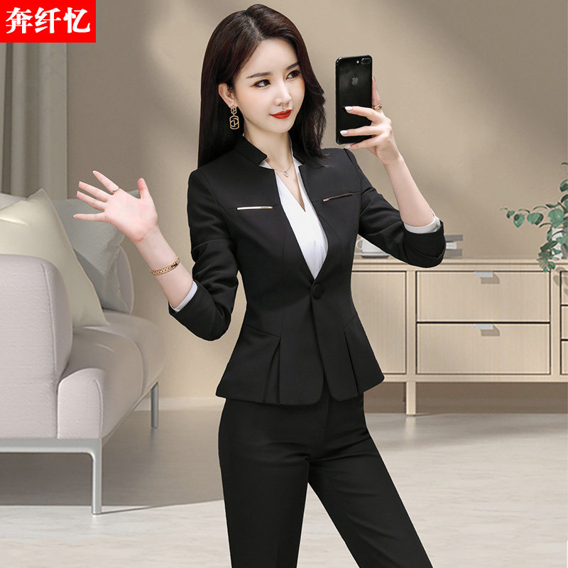 春秋高端职业装西装套装女时尚气质工作服小个子面试正装西服外套