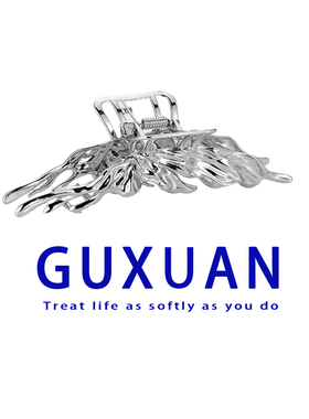 GUXUAN个性设计感液态蝴蝶抓夹金属风大号鲨鱼夹百搭小众发夹发饰