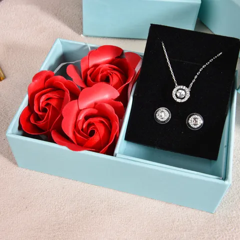 套装礼盒蓝色手链包装盒项链高档耳饰玫瑰花礼袋子首饰品一件,运动包/户外包/配件,杂物袋,淘宝优惠券,粉丝福利购,淘宝优惠卷