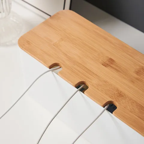 理线盒电线创意收纳盒带孔带盖整理收纳数据线竹木盖插座充电器