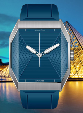 手表男士时尚奢华3D立体蓝宝石镜面VH31扫秒机芯石英表金字塔系列