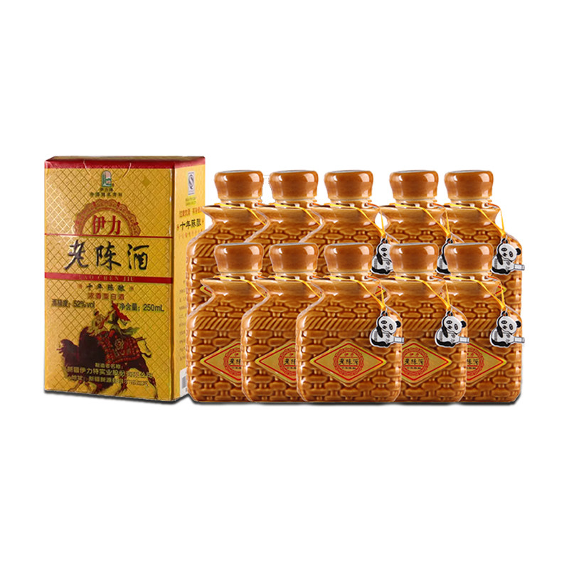 久加久新疆伊力老陈酒十年陈酿52度250ml*10浓香型白酒纯粮酒整箱